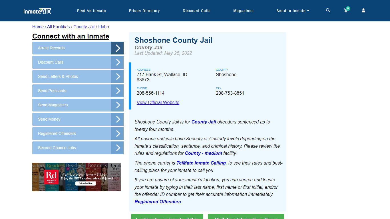 Shoshone County Jail - Inmate Locator